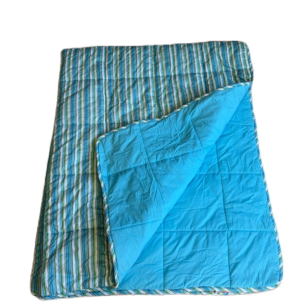 Seventeen reversible twin comforter blue green stripe